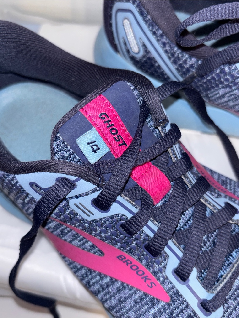 Brooks Women's Navy and Pink Athletic Running Shoes - Picture 7 of 7